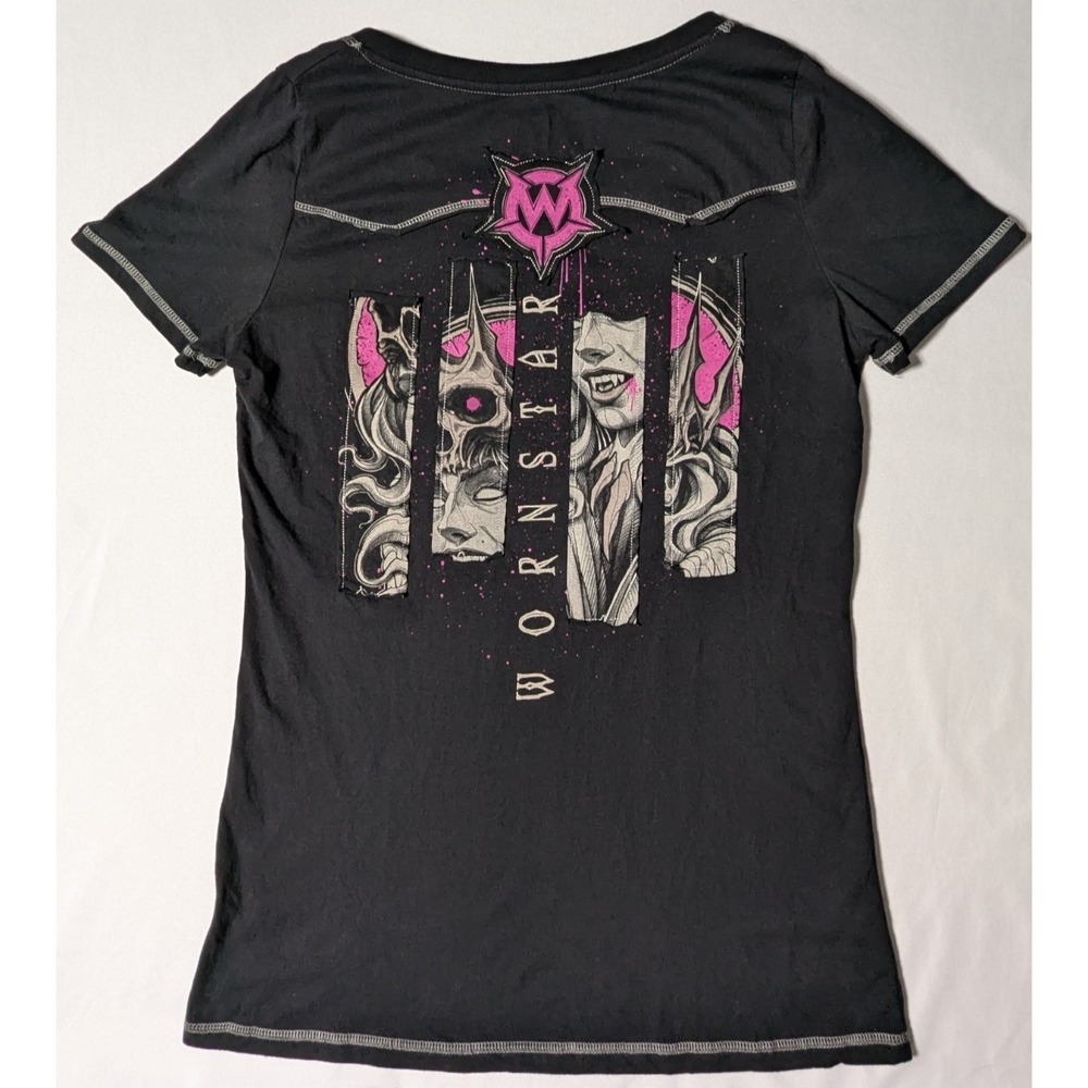 WORNSTAR SIRENS VAMPIRE QUEEN Black Double-Sided Applique T-Shirt‎ - Women 2XL - Picture 2 of 16